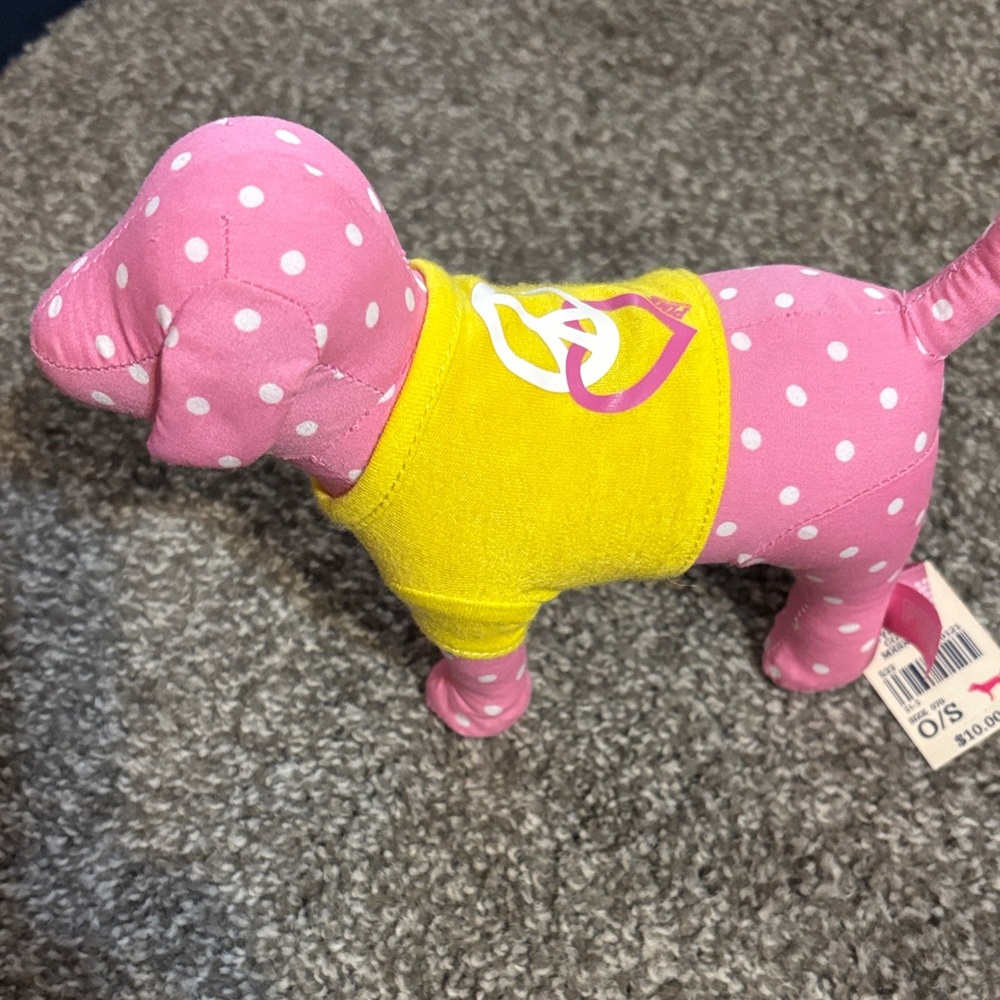 PINK Victoria's Secret Polka Dot Dog with Yellow Tee